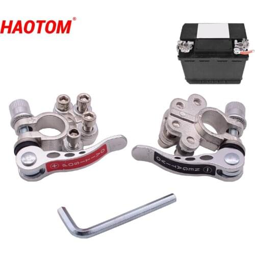 2PCS Car Toolless Quick Disconnect Battery Main Cable Post Terminal Shut-Off Connectors 12v 6v 24v Boat Race UTV Tractor Truck