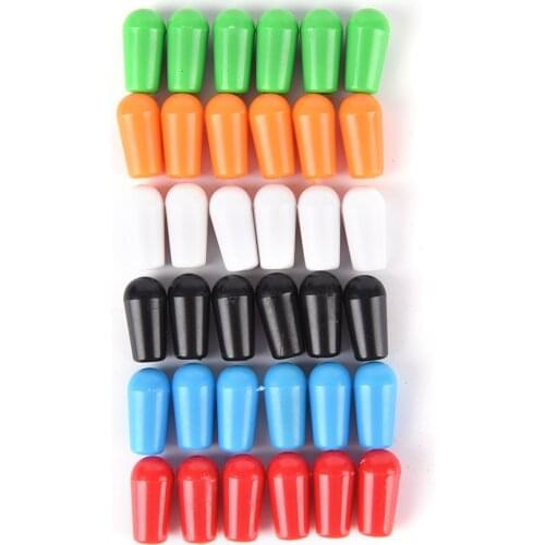 6PCS/Set 4mm Muilty Color Plastic Guitar Toggle Switch Tip Knobs Cap Tip Buttons for Electric Guitar Parts Accessories