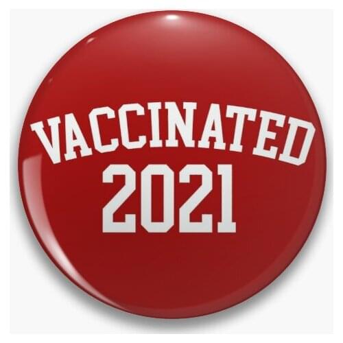 Vaccinated 2021 Soft Button Pin Brooch Gift Clothes Cartoon Decor Badge Creative Women Lover Cute Fashion Jewelry Lapel Pin Hat