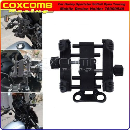 Motorcycle Phone Carrier Mount Smartphone Device GPS MP3 Holder Bracket Stand Support Clamp for Harley Sportster Dyna Softail