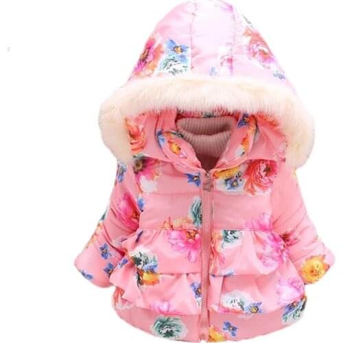 Baby Girls Hooded Jackets Girls Fashion Minnie Mickey Cartoon Children Clothing Coat Baby Kids Winter Warm Outerwear Jackets