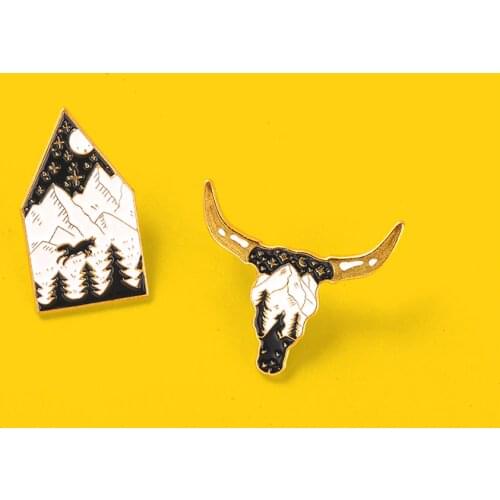 Wild Forest Landscape Enamel Pin Yak Brooches Custom Goth Punk Accessories Decoration Backpack Clothes Badge Gift for Friends