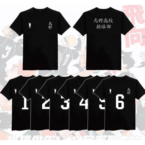 Anime Haikyuu Cosplay T-Shirts Karasuno High School Hinata Shyouyou Short Sleeve Casual Tee Shirt Uniform Tops
