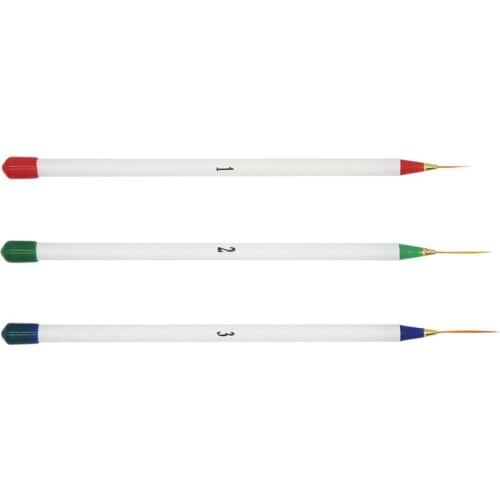 Hot Sale 3Pcs/Set Professional Nail Art Liner Pen Acrylic Brush Paint Drawing Tips Sable Striping Brushes Painting Dotting