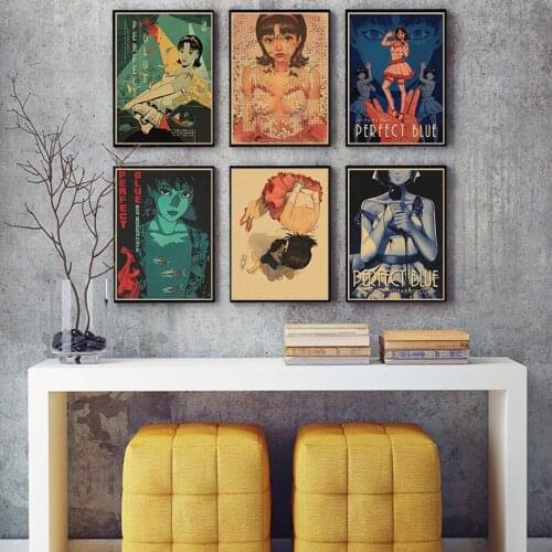 Perfect Blue Japanese Anime Poster Wall Art Stickers Wall Decor For Home Room Cafe Bar painting Decals