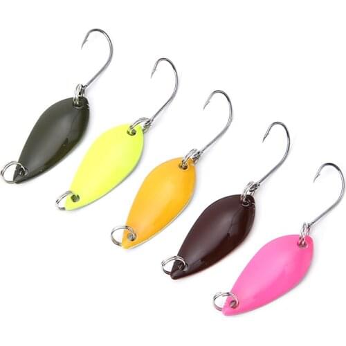 5pcs 2.6g 30mm Artificial Hooks Tackle Trout Spoon Lure Metal Bait Crankbait Swim Bait Blinker Freshwater Fishing