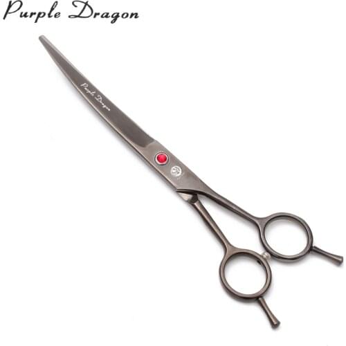 Pet Curved Scissors Purple Dragon 8.0" Japanese Steel Dog Grooming Scissors Animal Up Curved Shears 4003# Pet Scissors Add Case