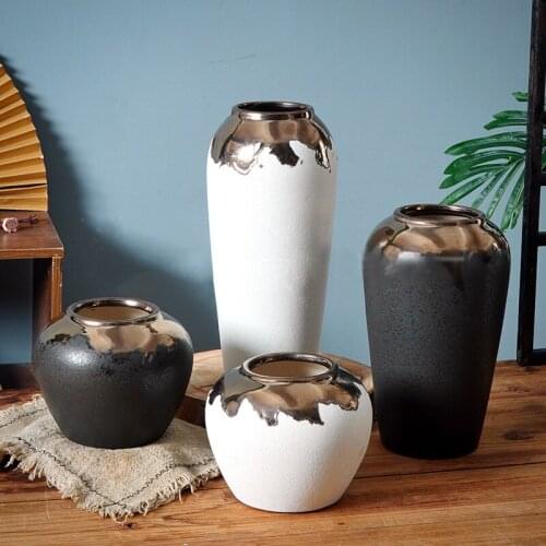 Ceramics Flower Vases Various Shape Matt Surface Simple Innovative Arrangement Modern Vases for Home Office Decor TS2