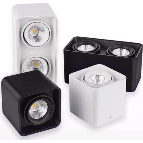 Square Dimmable LED Mounted Down LED Ceiling Lamps 10w 15W 20w 30W AC90-260V Light Direction Adjustable Indoor Lighting