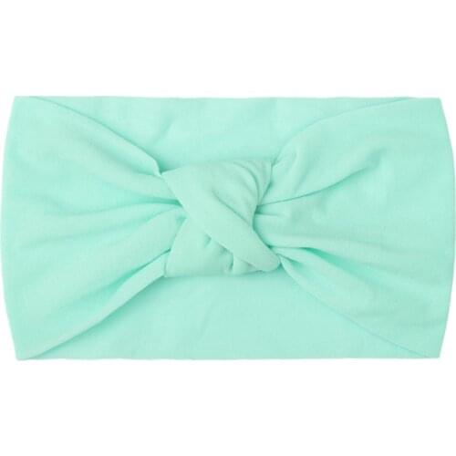 Summer New Style Childrens Headgear Baby Solid Color Nylon Knotted Broad-brimmed Headband Double-layer Knotted Headband