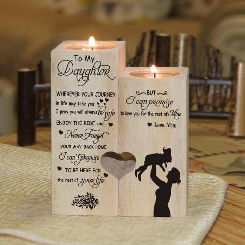 Mom to Daughter I Love You Pair Candlesticks with Love Message Mom Gives Daughter Gift