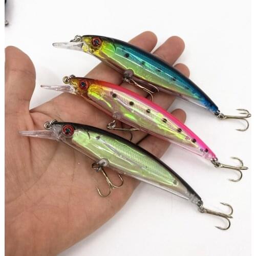 1Piece*115mm 14g Slowly Sinking Minnow Fishing Lure Laser Hard Artificial Bait 3D Eyes Fishing Wobbler Crankbait Minnow Jerbait