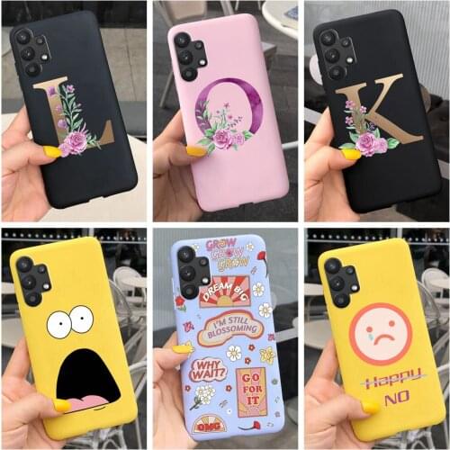 Cute Letters Alphabet Case For Samsung A32 5G Case SM-A326B Silicon Soft Phone Cover For Samsung Galaxy A32 4G SM-A325 A 32 Case