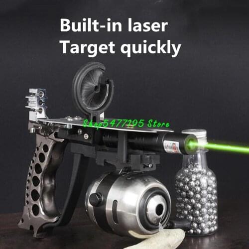 Powerful Fishing Slingshot Rifle With Arrows For Adult Professional Green Laser Hunting Slingshot Shoot Bb Balls And Darts Tool