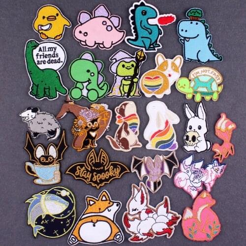 Cartoon Things Clothes Patches Funny Animal Iron On Patch Embroidered Patches On Clothes Cute Frog Patches For Clothing Stripes