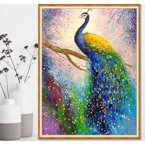 5D DIY Diamond Painting Animal Peacock Cross Stitch Kit Full Drill Embroidery Mosaic Art Picture Of Rhinestones Home Decor