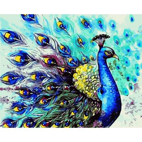 DIY 40X50 Oil Painting By Numbers Beautiful phoenix paint by numbers On Canvas Home Decor Digital Painting chrismas