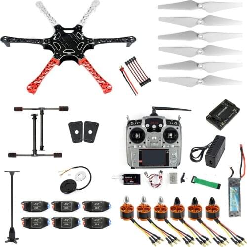 DIY Drone Kit 6-axis RC Aircraft Hexacopter Helicopter RTF Drone with AT10 TX/RX 550 Frame GPS APM2.8 Flight Controller Battery
