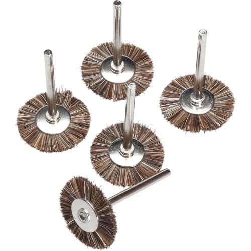 5Pcs 25mm Fibre Grinding Polishing Wheel Brushes for Rotary Tools Brushes Wheel Kit Polish Tool 3mm Shank Dremel Accessories