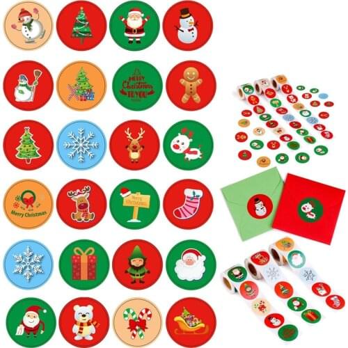 50pcs Decoration Stickers Christmas Christmas Day Cartoon Labels For Kids Gift Adhesive Tag Waterproof For Stationery Sticke