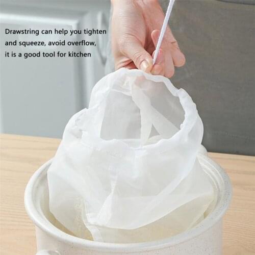 Coffee Strainer Bag Nylon Milk Juice Strainer Mesh Reusable Tea Kitchen Filter Bag, 80/100/120 Mesh