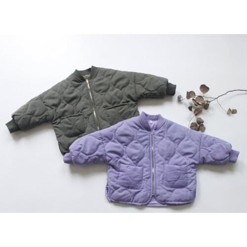 New Winter Children Padded Jackets Korean Style Thicken Warm Outerwear Kids Plaid press Fold Coats Soft Chic Unisex Clothes