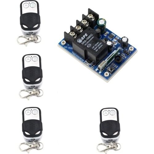New DC 12V 24V 36V 48V 30 A 1 CH RF Wireless Remote Control 1 * Receiver & 4* Transmitter for Light/Led/Lamp