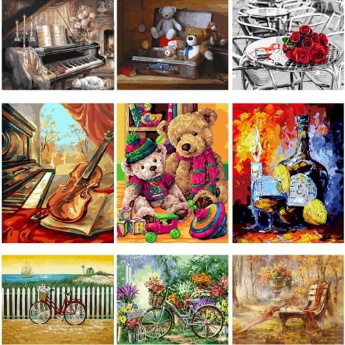 Picture custom Painting Flowers By Numbers