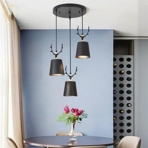 3 Heads Deer Nordic Pendant Lights IModern dining living room Pendant lamps Lovely Hanglamp for Home Lighting Fixtures