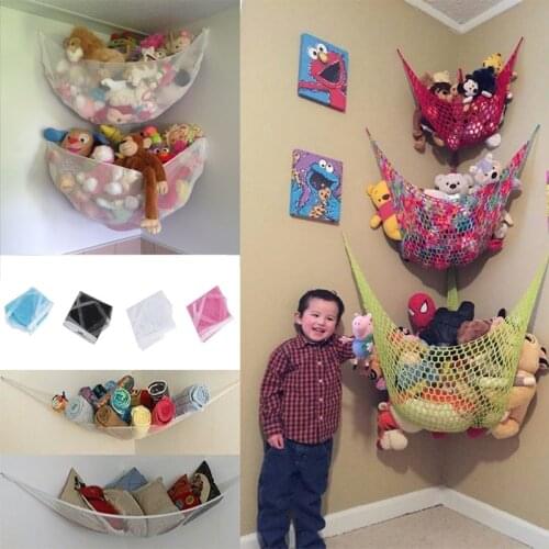 Useful Children Room Doll Organize Corner Stuffed Animals Toys Organize Storage Toys Hammock Net Holder Children Room Accessory