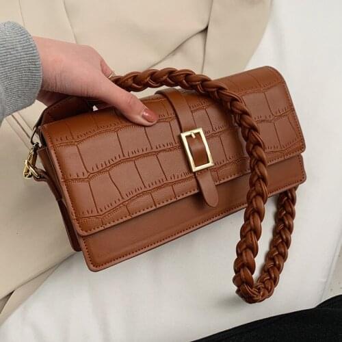 Retro Stone Pattern Flap Bags For Women 2021 PU Leather Female Crossbody Bags Sac Femme Shoulder Bag Lady Handbags And Purses