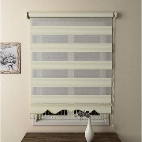 Zebra Roman Blinds Roller Curtain Decor Double Layer Office Home Living Room Window Kitchen Bedroom