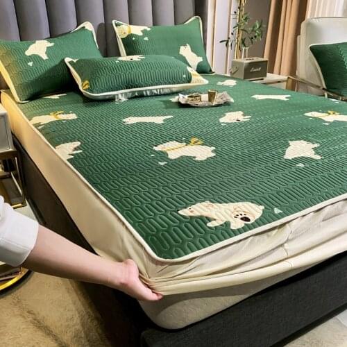 Silky Nano Latex Cool Bed Mattress Cover Summer Bed Mattress Topper Fitted Sheet Children Summer Sleeping Bed Mat Set for Adults