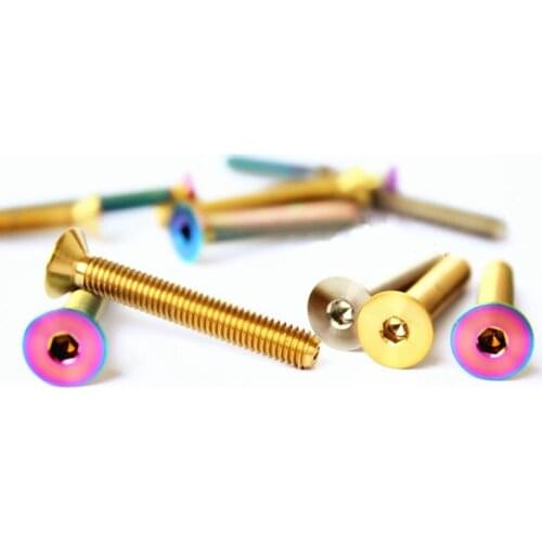 4pcs M5 x20/25/35mm GR5 Titanium Countersunk Bolts For Bike Stem Headset Top Cap