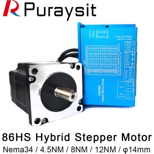 Puraysit 86 Closed-Loop High-Speed Motor 4.5Nm 8Nm 12Nm Closed-Loop Stepper Motor and Driver Hybrid Servo