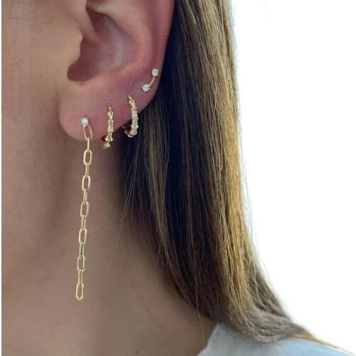 Statement 100% 925 Sterling Silver Mini Bamboo Circle Hoop Earrings Paved CZ for Women Lady Hip Hop Celebrity Earrings Wholesale