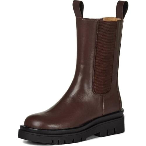 SKLFGXZY New style Genuine leather Martin boots Female boots Womens boots black cowhide Womens shoes Size 34-40