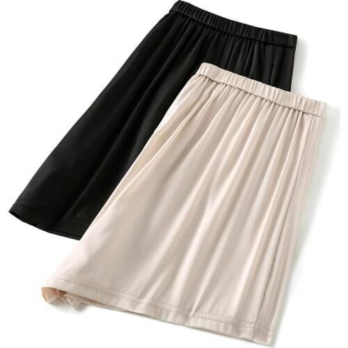 Sexy Women Comfy Pajama Shorts Summer Female Silk Stain Elastic Waist Sleep Bottoms Soft Sleepwear Sleep Shorts Safety Panties