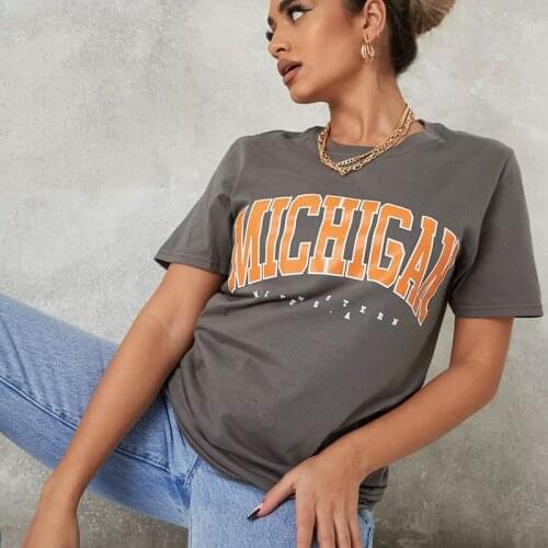 Fashion Brand T-Shirts Vintage Letter Print Woman Tshirts 2021 O-Neck Short Sleeve Summer Tops Tee Trend Style Vogue Clothing