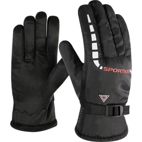 Winter warm gloves male outdoor non-slip motorcycle riding bike windproof plus velvet thickened ski gloves female