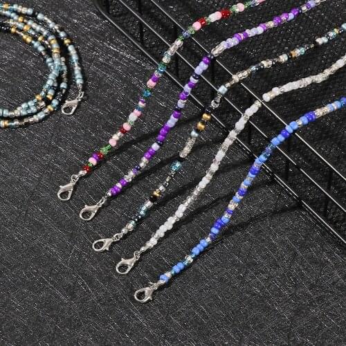 1pc New Fashion Unisex Anti-lost Acrylic Beaded Chain Face Mask Lanyards Reading Glasses Chain Neck Straps Mask Cord Holder