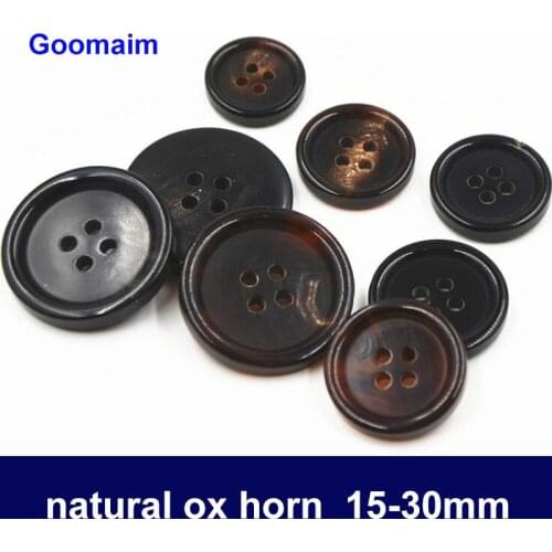 10pcs natural color 4 holes ox horn buttons natural texture decorative Windbreaker buttons for crafts sewing decorative buttons