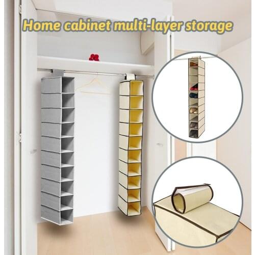 10 Layer Storage Bag Shoes Storage Hanging Bag Cloth Art Wardrobe Storage Bag Sundries Organzier Nonwoven Hanging Storage Bag
