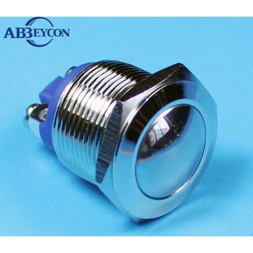 1966 Waterproof switch ball head momentary 1NO metal button switch 19mm switch