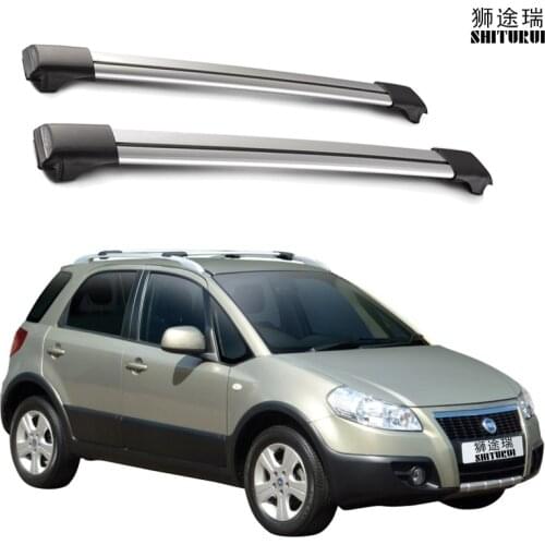 2Pcs Roof Bars for Fiat Sedici 5 Door Hatch 2006 - 2013 (Rails) Aluminum Alloy Side Bars Cross Rails Roof Rack Luggage