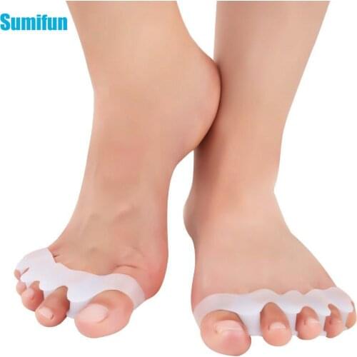2pcs Toe Corrector Silicone 1Pair Gel Toes Separators Orthotics Stretchers Align Correct Overlapping Toes Feet Care Z46801