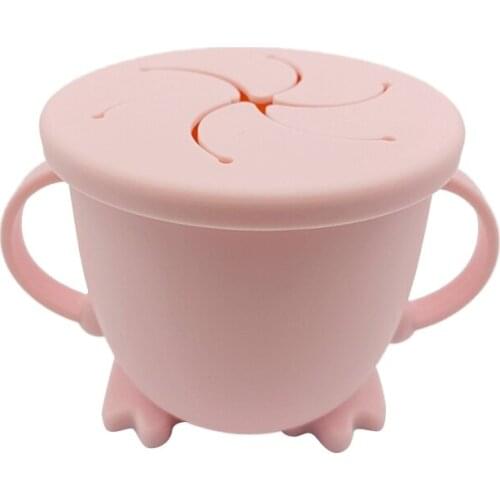 200ML Baby Infant Learning Feeding Food Bowl Cup with Handle Silicone Snack Dish Q1FE