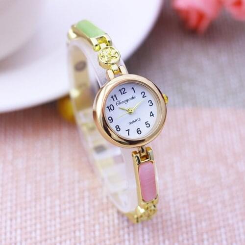 2021 Chaoyada Fashion Luxury Women Lady Girls Summer Quartz Wristwatch Personality Rhinestone Gem Bracelet Gifts Clock Watches