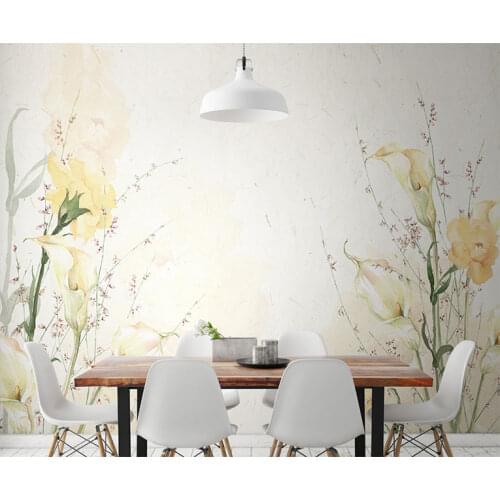 3D Wall Murals Wallpaper Flower Mural Living Room Bedroom Wallpaper Hand-painted Oil Painting Elegant and quiet sticker mural
