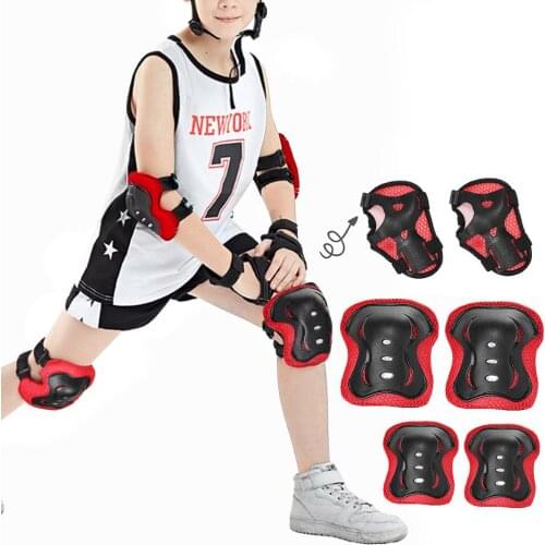 6PC/Set Sport Elbow Wrist Knee Protective Pads Safety Exercise Gear Protective Guard for Kids Adult Skating Tool